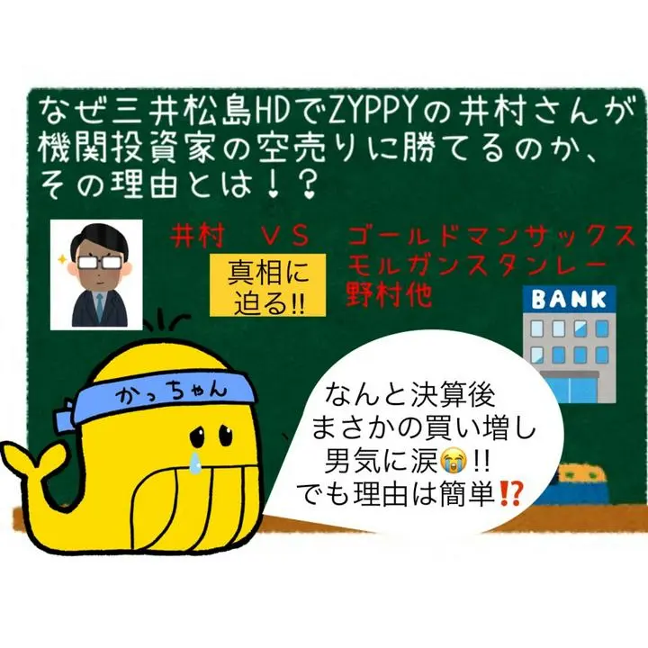 なぜ三井松島HD大株主のZYPPY井村さんが機関投資家に勝てるのか？その理由を完全解析します。真相をお話しします。私の独断と偏見ですがほぼ間違いない⁉︎

■背景