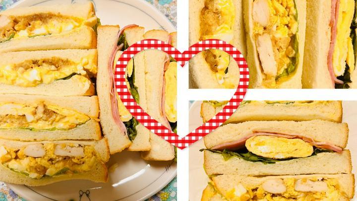 手作りシリーズ料理②【チキン南蛮サンド　バレンタイン用】
おはようございます。スカーレットです(*^_^*)
バレンタインデー用に、サンドイッチを作ってみました。