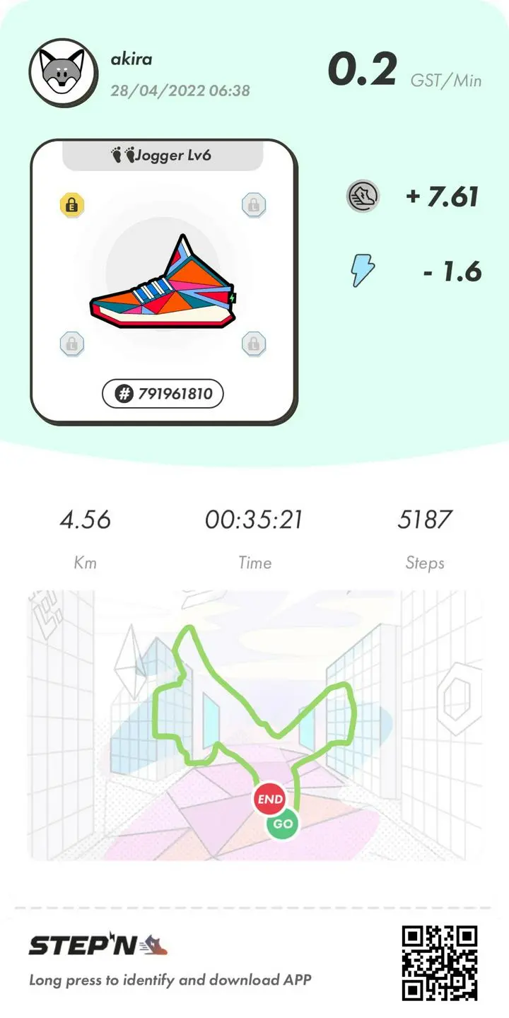 #stepn で稼いできました🏃
（3日目）

