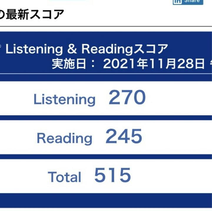 TOEIC結果発表‼️

完全に個人的な投稿ですが、先日人生初のTOEICを受けて来ましてその結果が出ました！